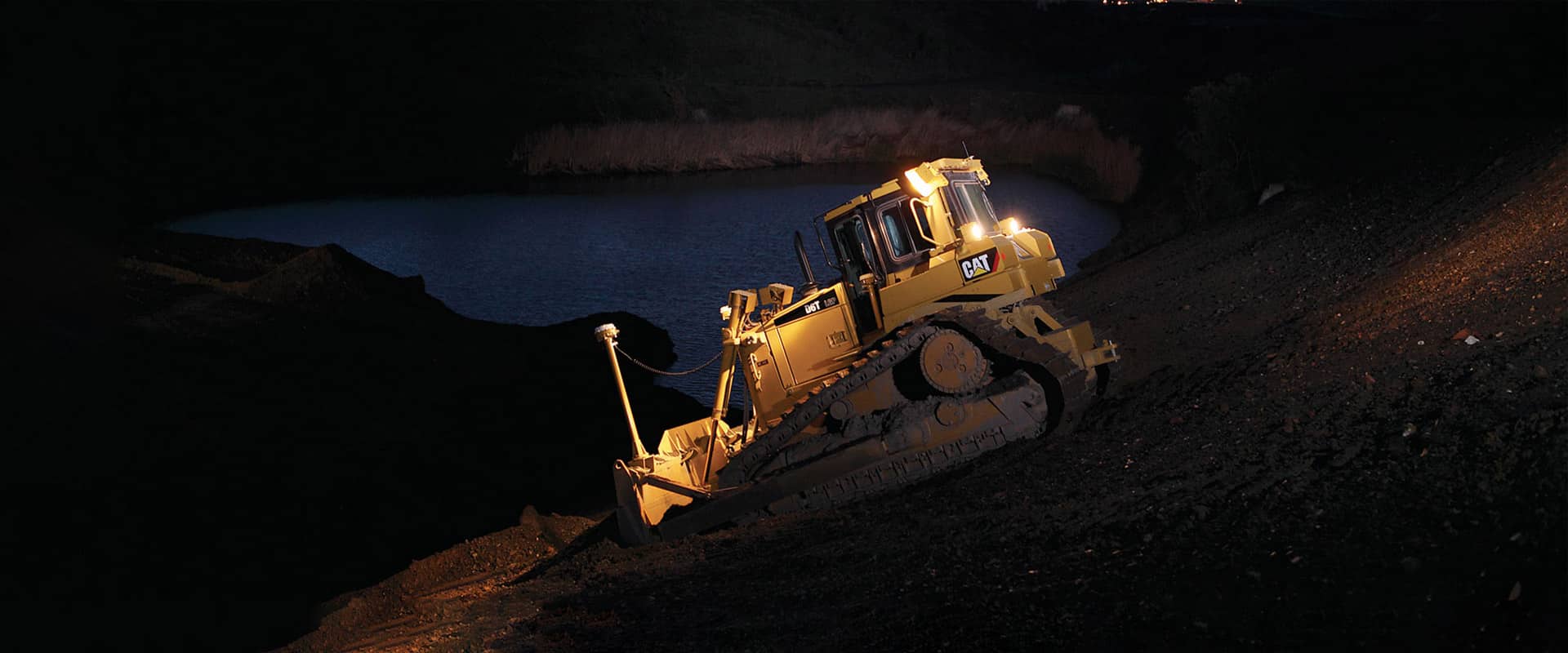 Side view of Accu Grade Dual GPS D6T Dozer